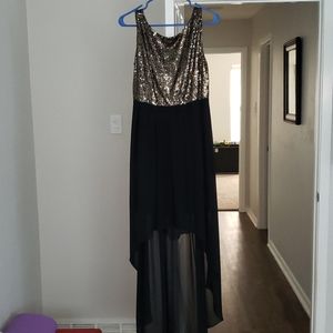 Fancy gold and black evening dress